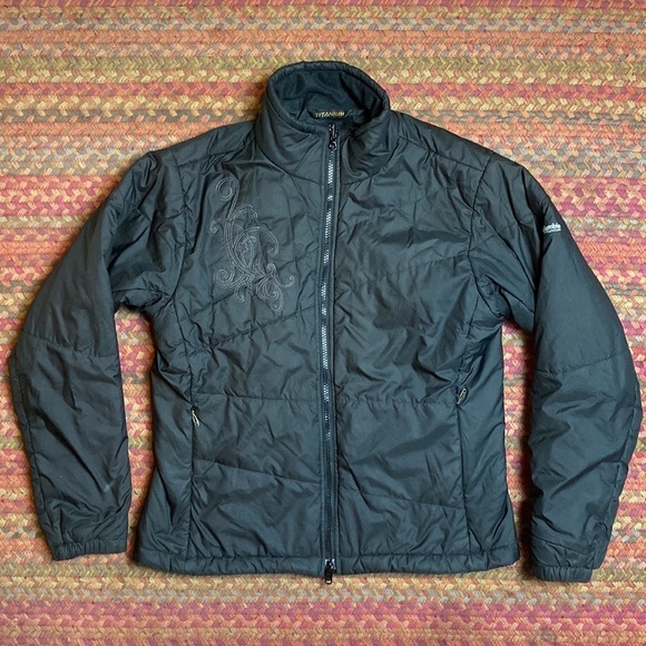 COLUMBIA TITANIUM BLACK BASIC INTERCHANGE PUFFER JACKET WINTER SNOW RAIN - Picture 1 of 4
